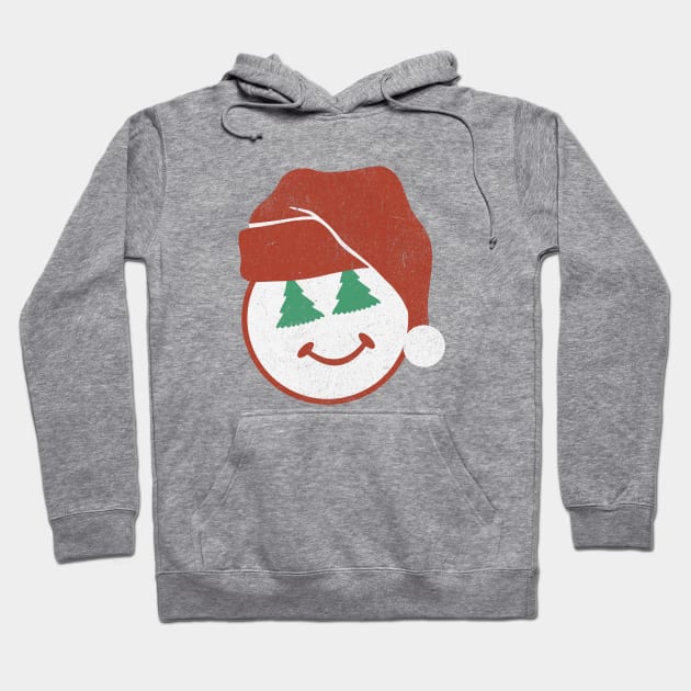 Santa Emoji with Christmas Tree Eyes Hoodie by Unified by Design